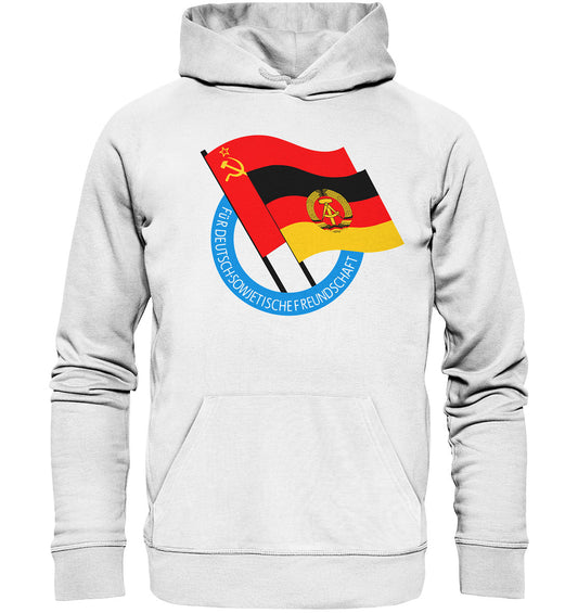 DDR Ostalgie Kapuze / Organic Hoodie Unisex • DEUTSCH SOWJETISCHE FREUNDSCHAFT