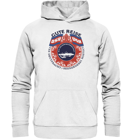 DDR Ostalgie Kapuze / Organic Hoodie Unisex • MS VÖLKERFREUNDSCHAFT- hell