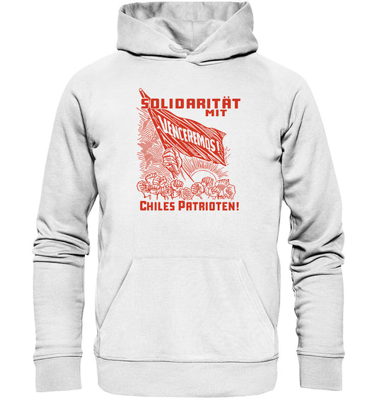 DDR Ostalgie Kapuze / Organic Hoodie Unisex • VENCEREMOS SOLIDARITÄT MIT CHILES PATRIOTEN