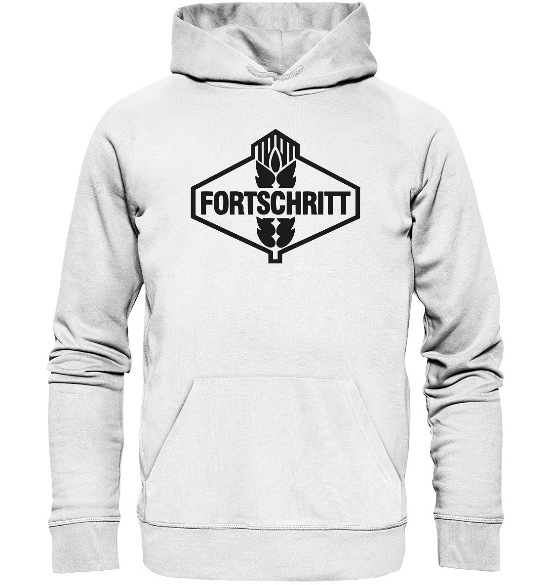 DDR Ostalgie Kapuze / Organic Hoodie Unisex • FORTSCHRITT - WEISS