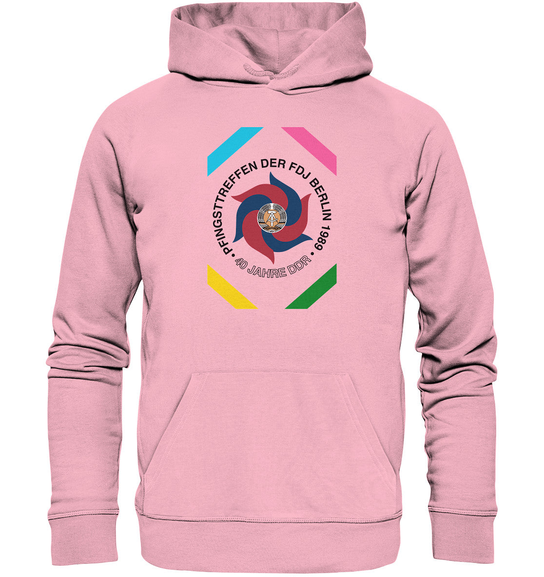 DDR Ostalgie Kapuze / Organic Hoodie Unisex • PFINGSTTREFFEN BERLIN 1989