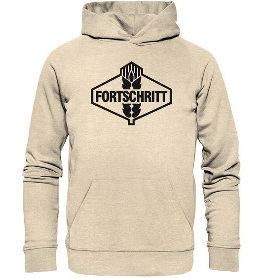 DDR Ostalgie Kapuze / Organic Hoodie Unisex • FORTSCHRITT - WEISS