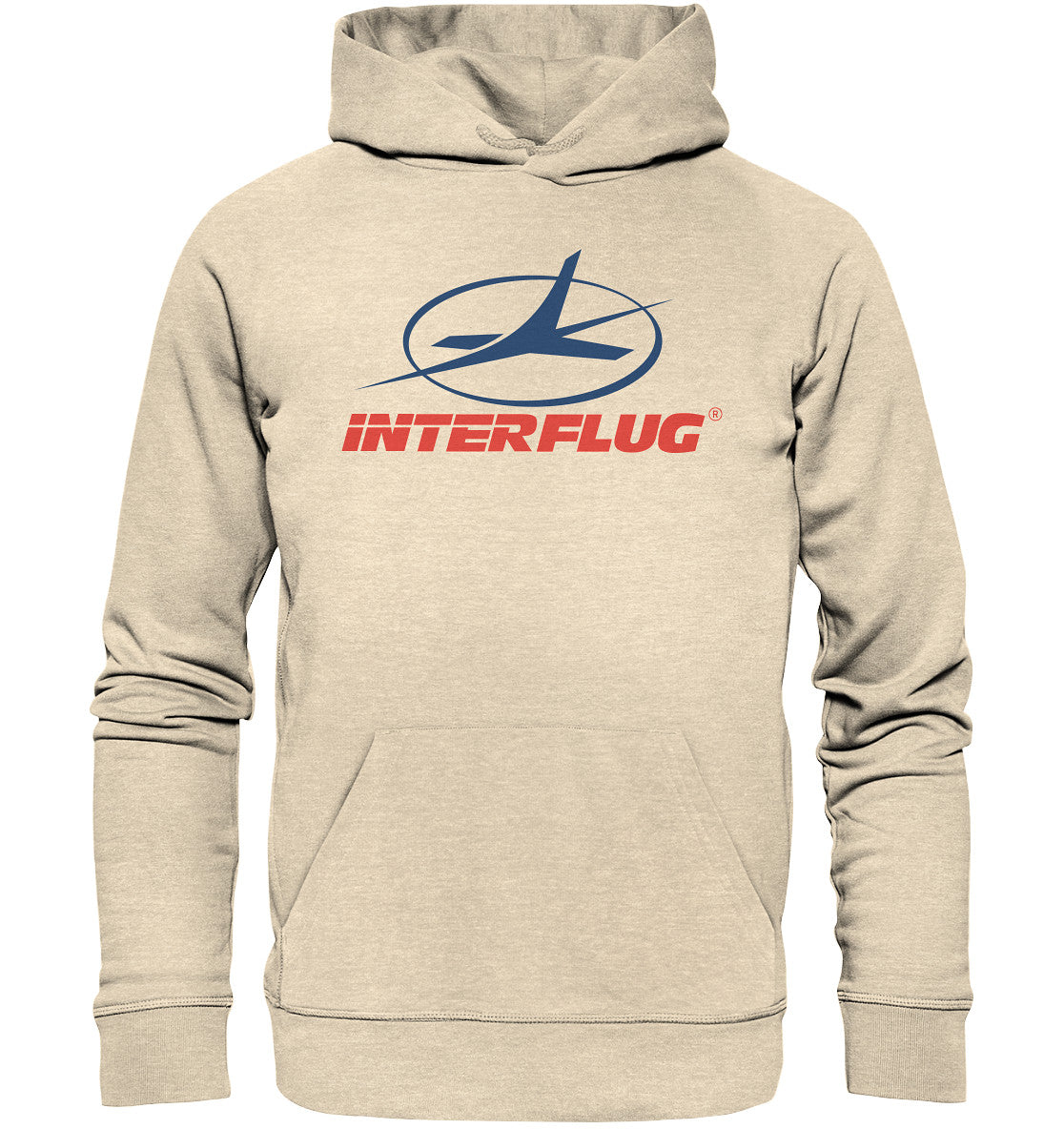 DDR Ostalgie Kapuze / Organic Hoodie Unisex • DDR INTERFLUG LOGO