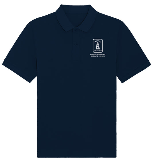 DDR Ostalgie Poloshirt bestickt • VEB FISCHKOMBINAT SASSNITZ-RÜGEN