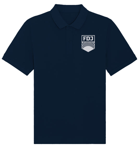 DDR Ostalgie Poloshirt bestickt • FDJ - WEISS