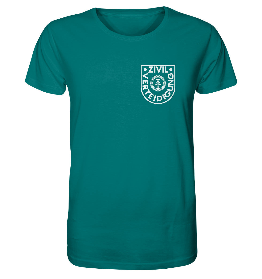 ORGANIC BIO SHIRT UNISEX • DR ZIVILVERTEIDIGUNG - BRUSTBADGE