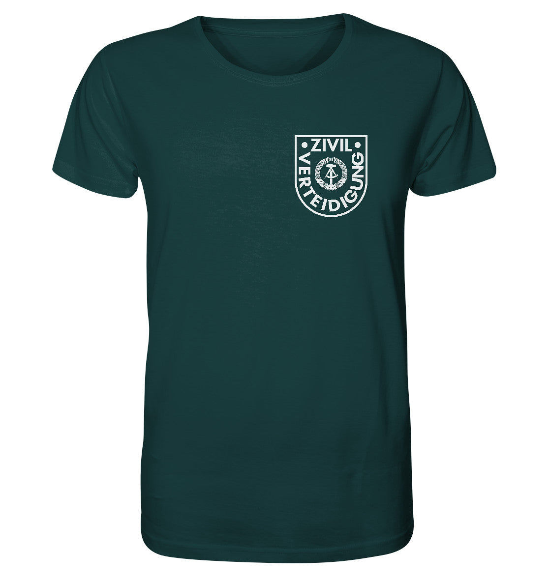 ORGANIC BIO SHIRT UNISEX • DR ZIVILVERTEIDIGUNG - BRUSTBADGE