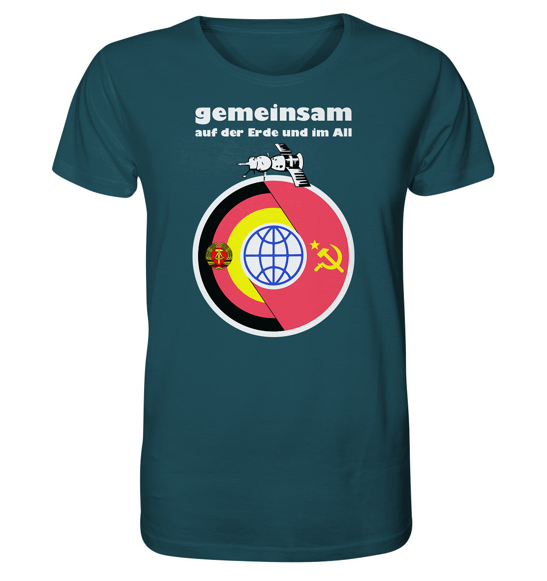 ORGANIC BIO SHIRT UNISEX • GEMEINSAM AUF DER ERDE UND IM ALL