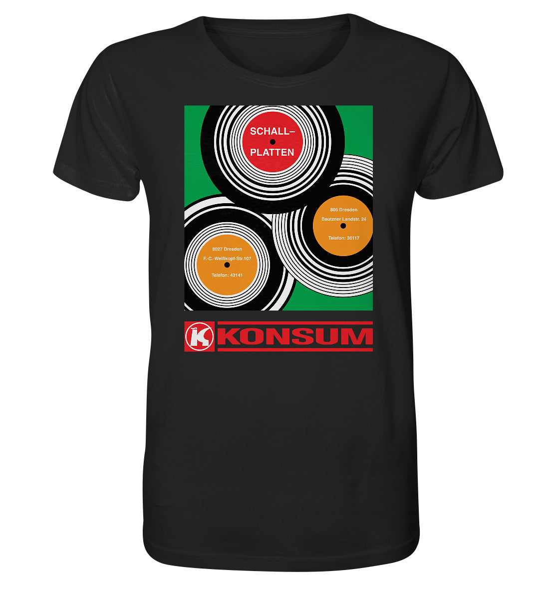 ORGANIC BIO SHIRT UNISEX • KONSUM SCHALLPLATTEN DRESDEN