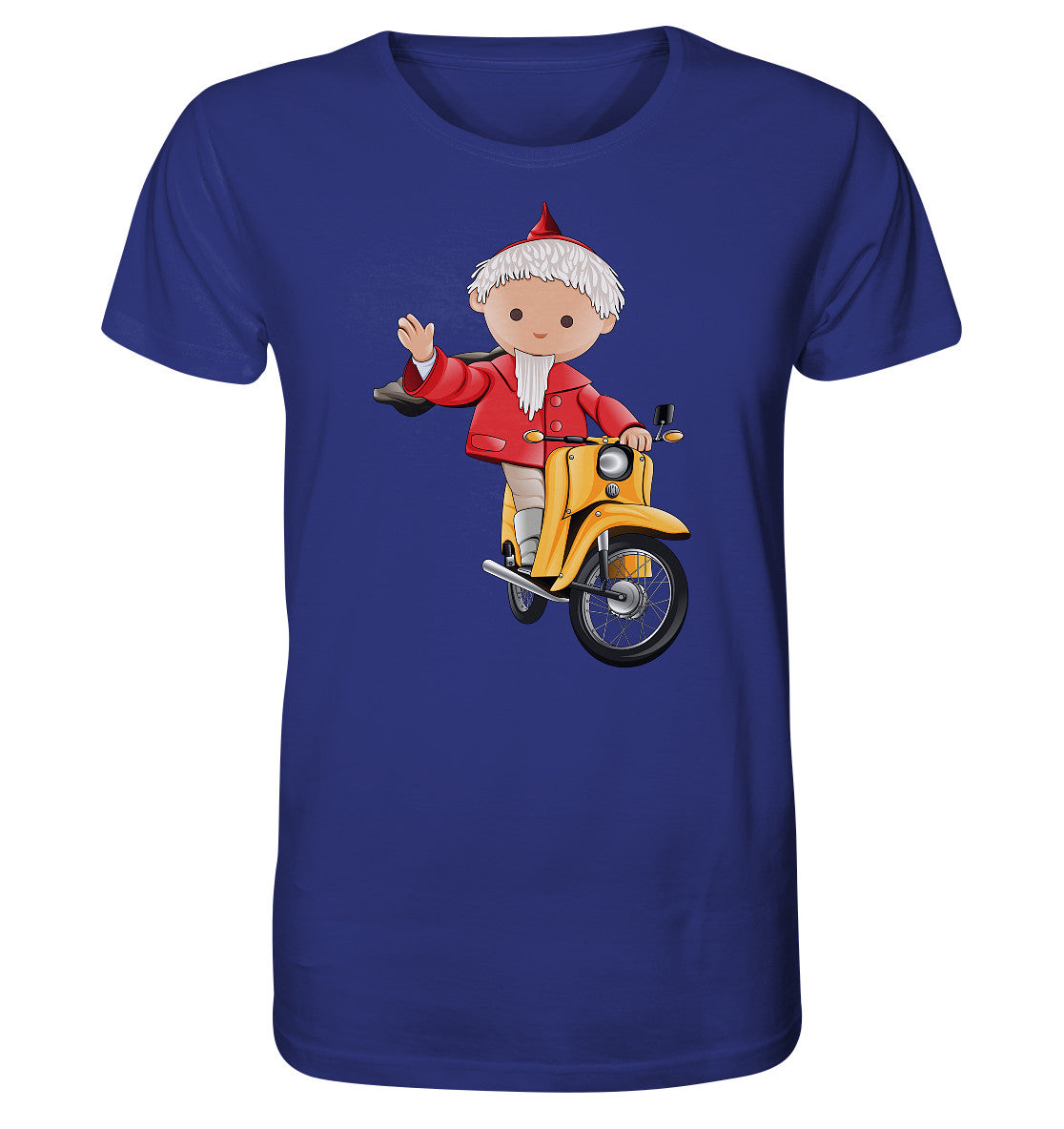 ORGANIC BIO SHIRT UNISEX • UNSER SANDMÄNNCHEN - AUF DER SCHWALBE - ROT (PU-137, 1973)
