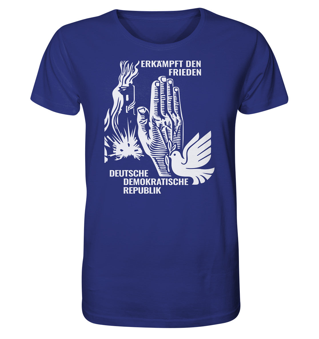 ORGANIC BIO SHIRT UNISEX • ERKÄMPFT DEN FRIEDEN - DDR BRIEFMARKE 8PF