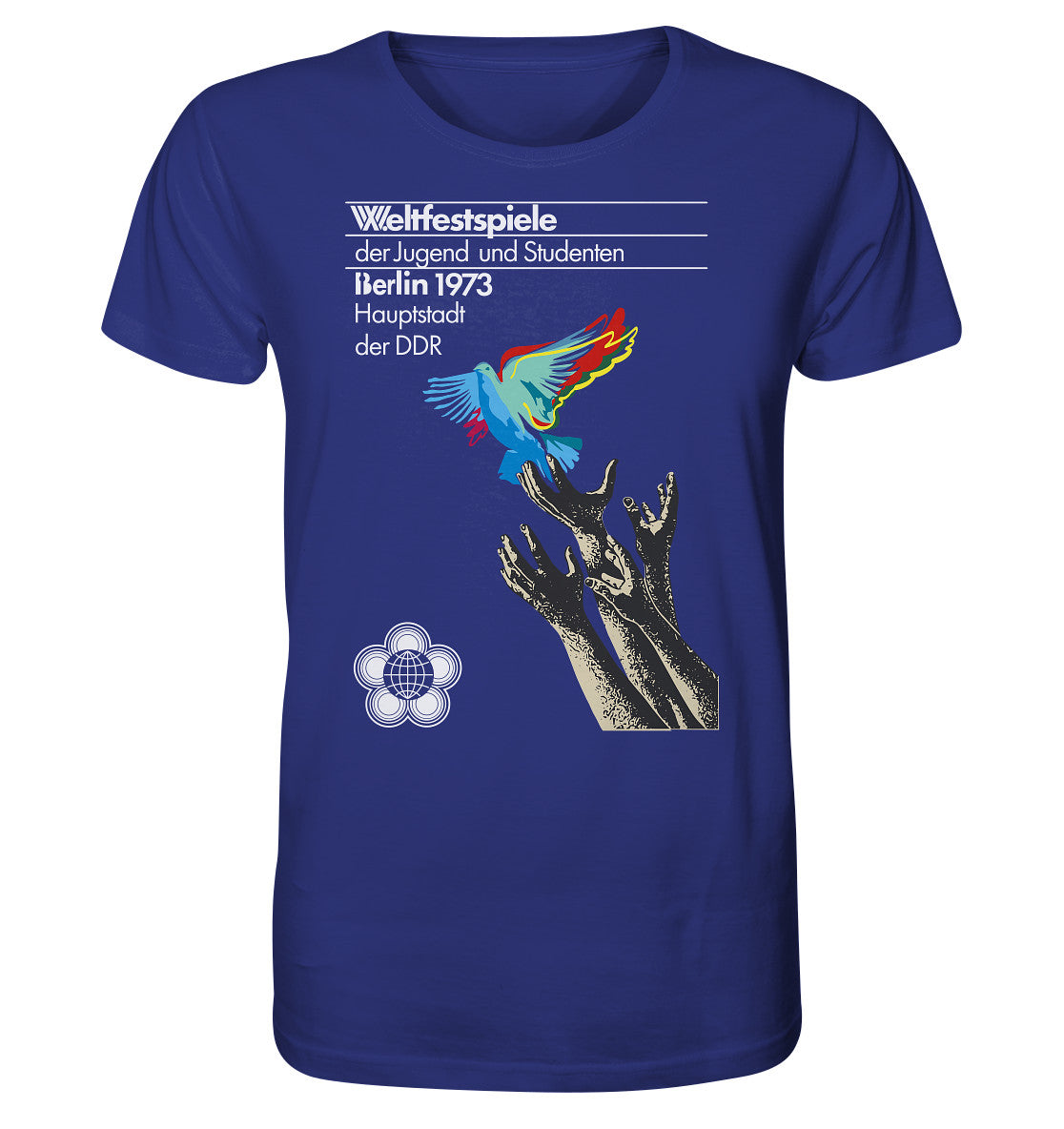 ORGANIC BIO SHIRT UNISEX • WELTFESTSPIELE BERLIN, DDR 1973 - FRIEDENSTAUBE