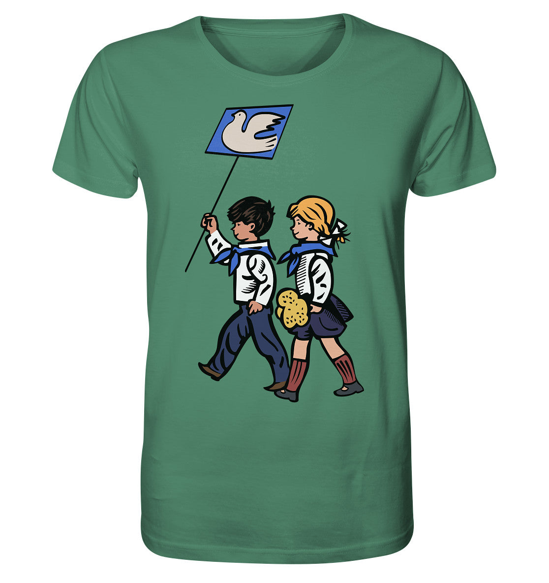 ORGANIC BIO SHIRT UNISEX • KLEINE WEISSE FRIEDENSTAUBE - ILLUSTRATION UNSERE FIBEL