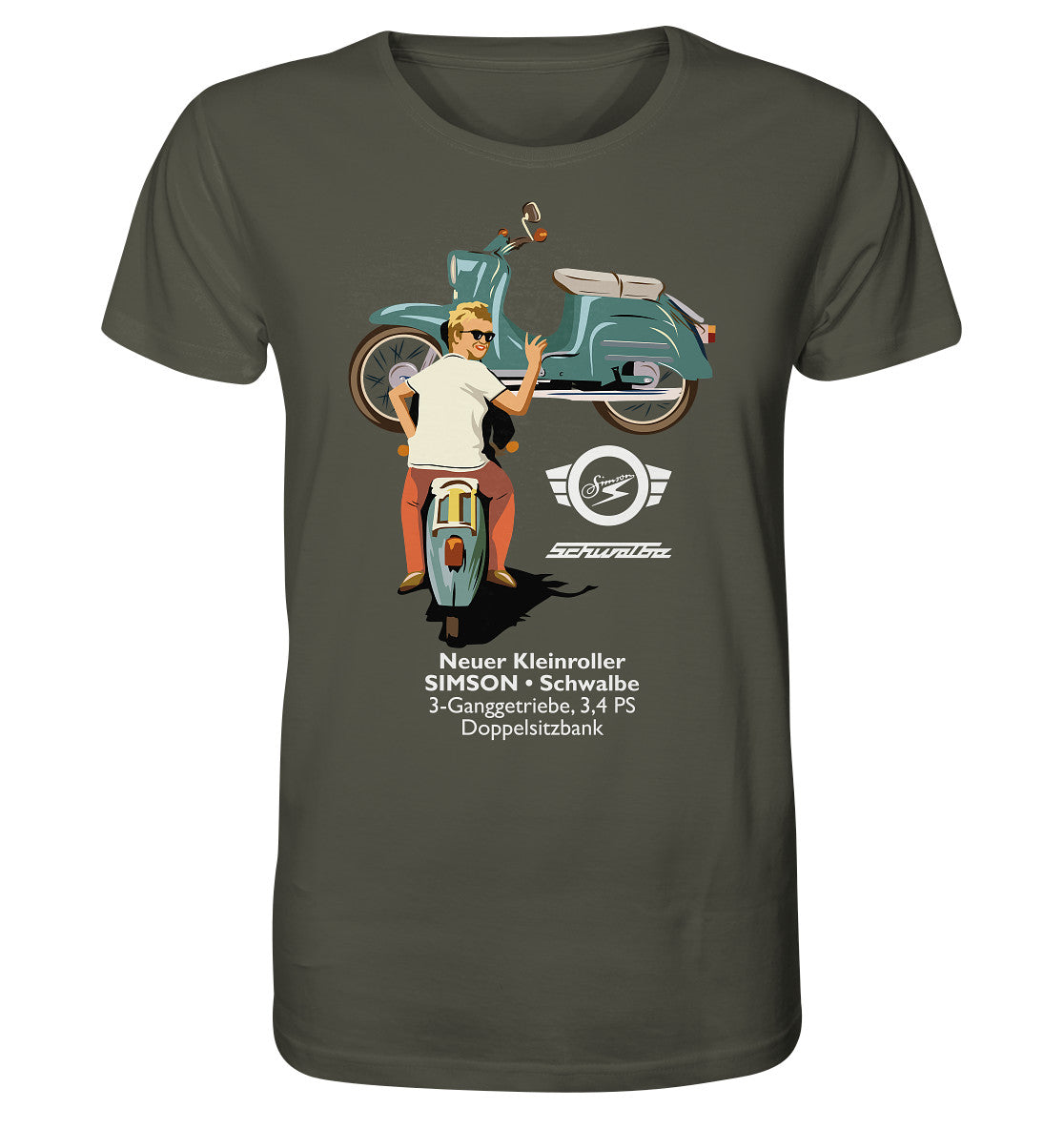 ORGANIC BIO SHIRT UNISEX • SIMSON SCHWALBE - ORIGINAL WERBUNG 1964 - PLAKAT