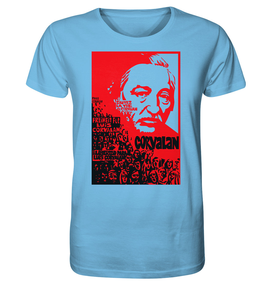 ORGANIC BIO SHIRT UNISEX • FREIHEIT FÜR LUIS CORVALAN (DDR ORIGINAL-PLAKAT)