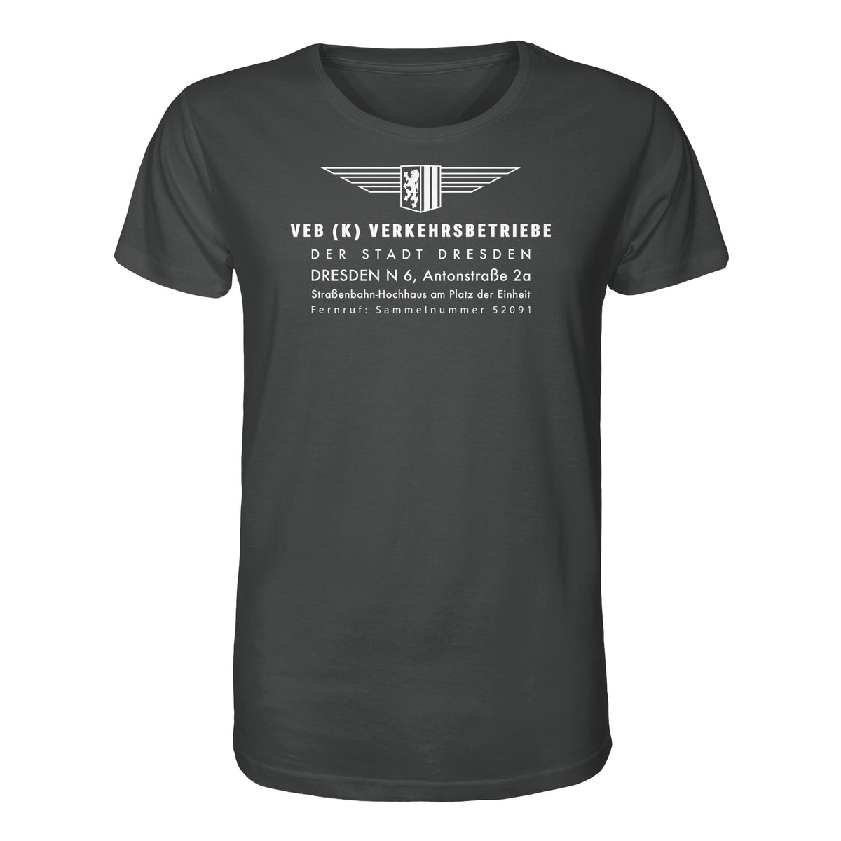 DDR Ostalgie Bio-Shirt Unisex • VEB VERKEHRSBETRIEBE DRESDEN