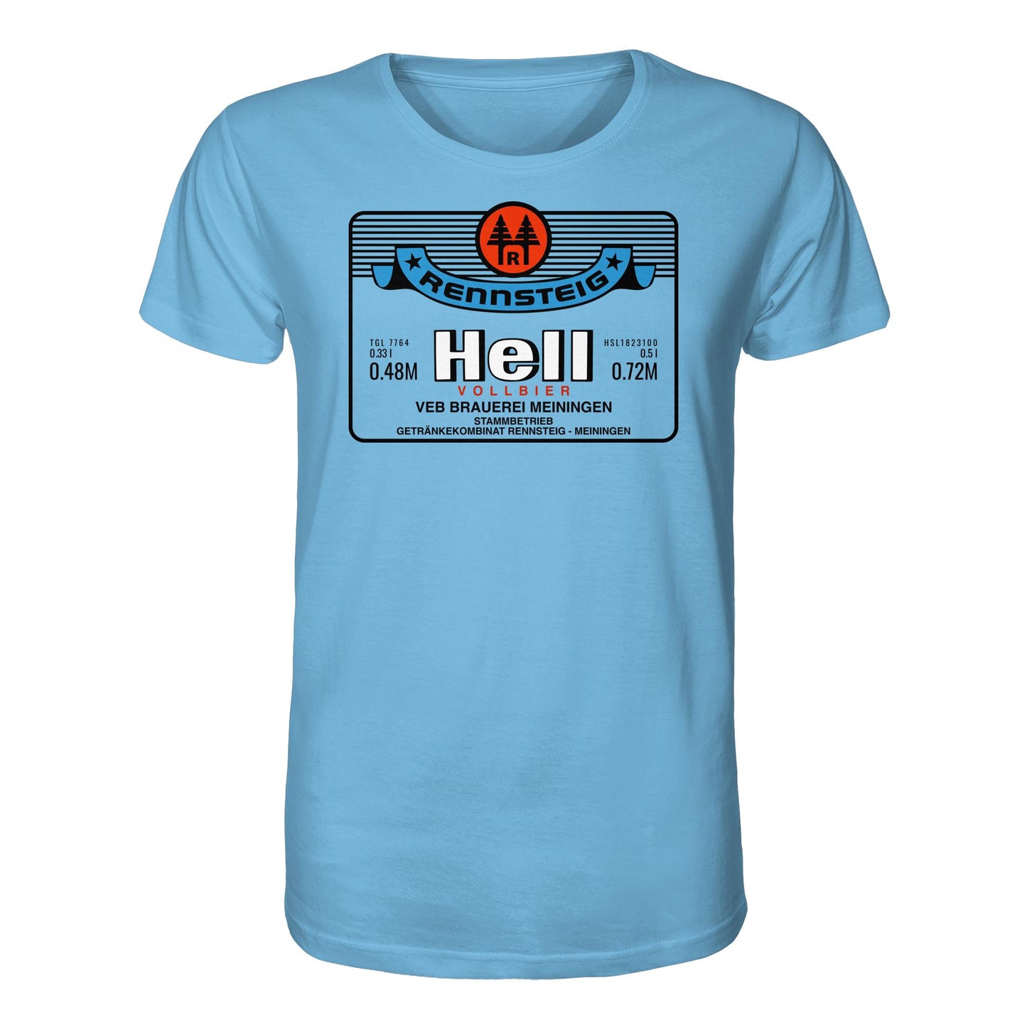 DDR Ostalgie Bio-Shirt Unisex • RENNSTEIG HELL - VEB BRAUEREI MEININGEN