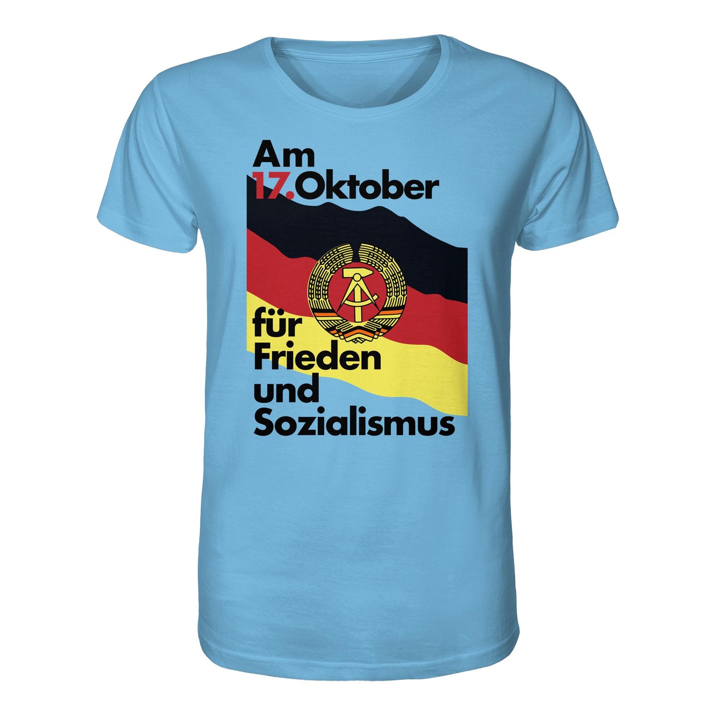 ORGANIC BIO SHIRT UNISEX • FÜR FRIEDEN UND SOZIALISMUS (ORIGINAL DDR-PLAKAT)