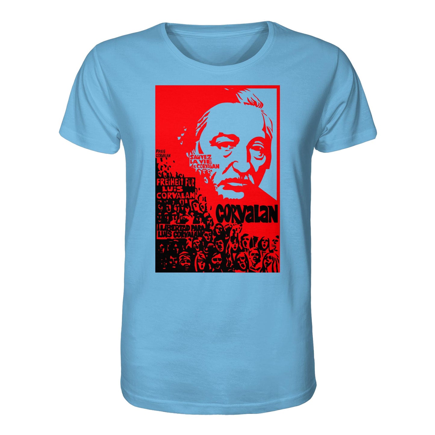 ORGANIC BIO SHIRT UNISEX • FREIHEIT FÜR LUIS CORVALAN (DDR ORIGINAL-PLAKAT)