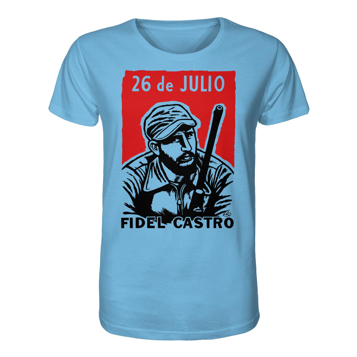 DDR Ostalgie Bio-Shirt Unisex • FIDEL CASTRO - BEWEGUNG DES 26. JULI