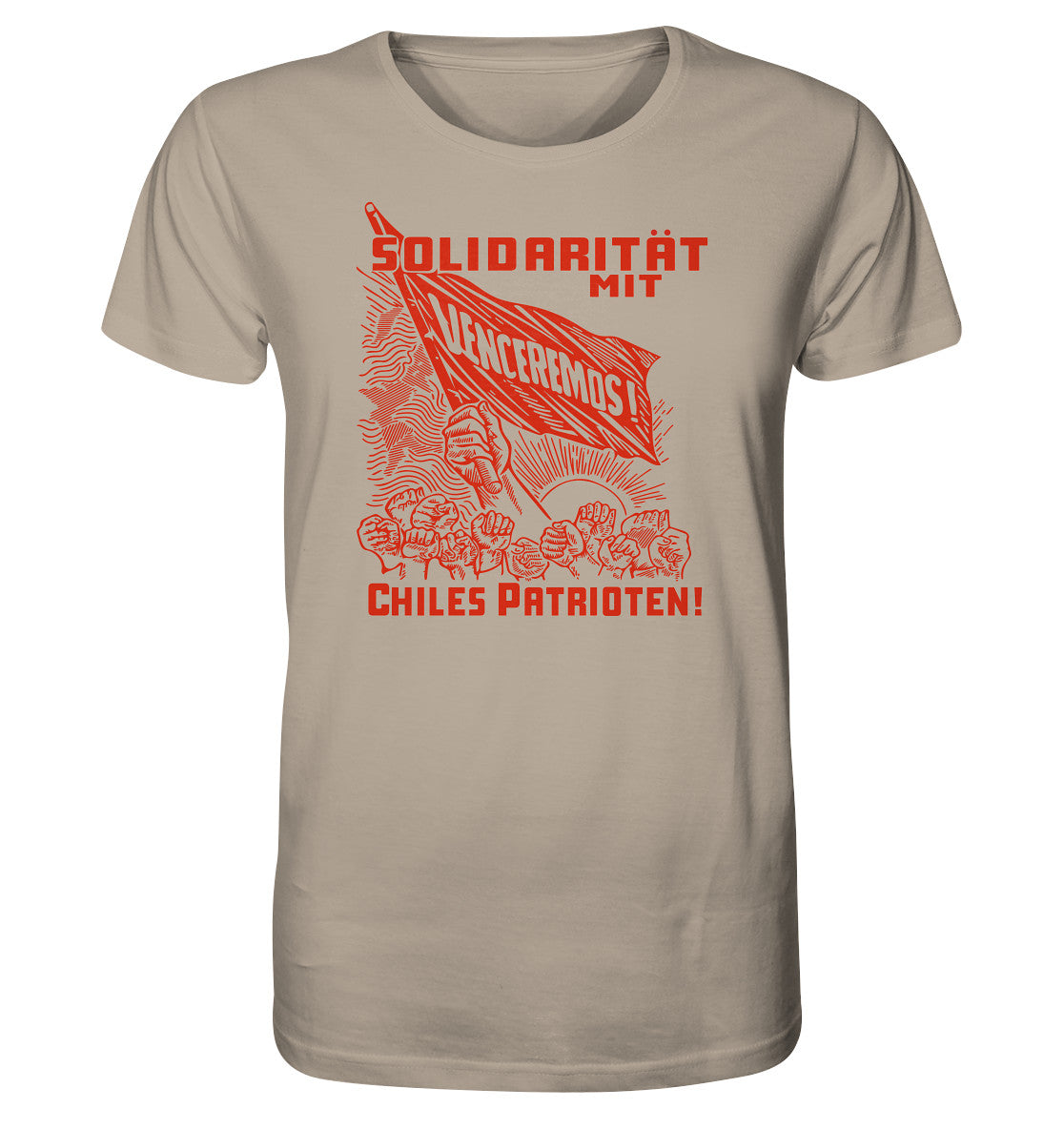 ORGANIC BIO SHIRT UNISEX • VENCEREMOS - SOLIDARITÄT MIT CHILES PATRIOTEN