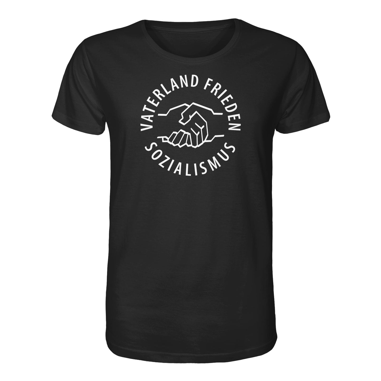 ORGANIC BIO SHIRT UNISEX • VATERLAND FRIEDEN SOZIALISMUS (DDR LOGO)