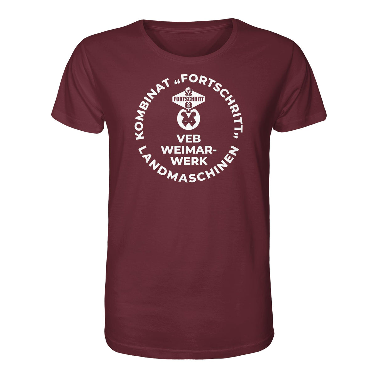 DDR Ostalgie Bio-Shirt Unisex • VEB KOMBINAT FORTSCHRITT WEIMAR LANDMASCHINEN