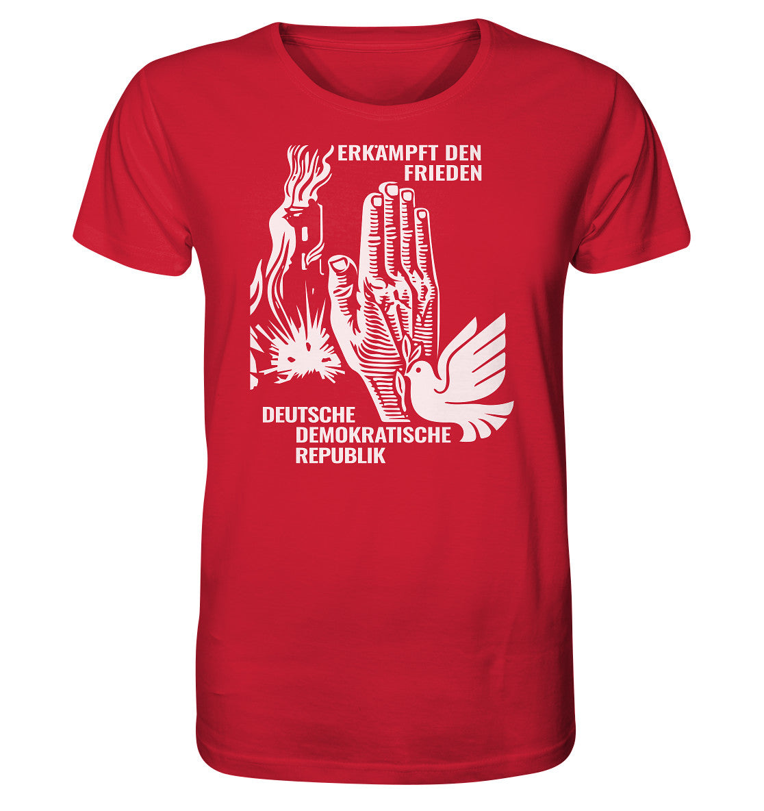 ORGANIC BIO SHIRT UNISEX • ERKÄMPFT DEN FRIEDEN - DDR BRIEFMARKE 8PF