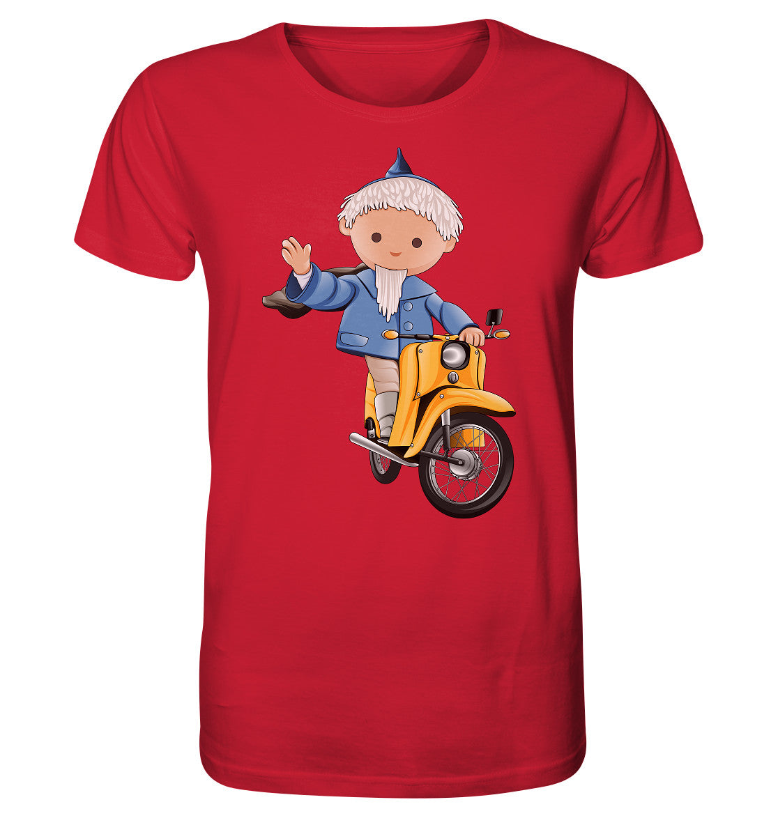 ORGANIC BIO SHIRT UNISEX • UNSER SANDMÄNNCHEN - AUF DER SCHWALBE - BLAU (PU-137, 1973)