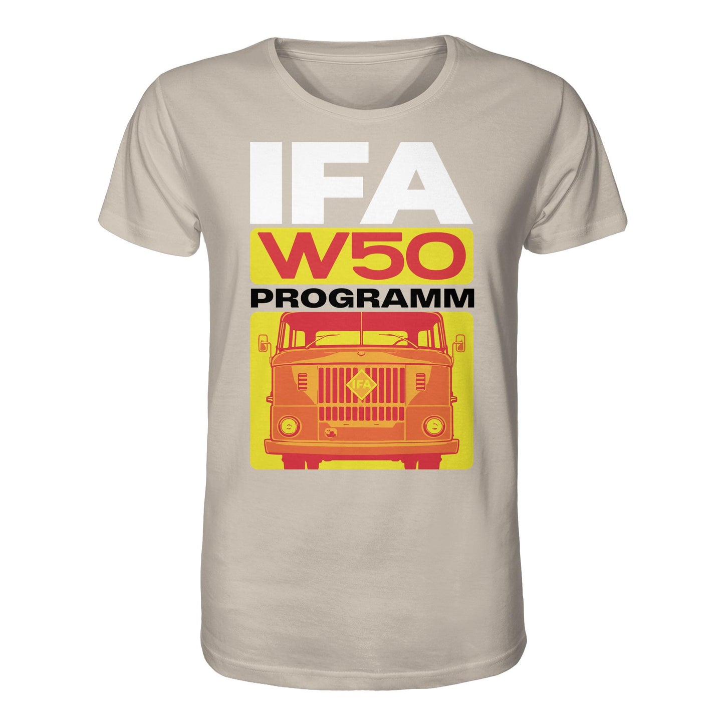 DDR Ostalgie Bio-Shirt Unisex • IFA W50 PROGRAMM (ORIGINAL COVER BROSCHÜRE)