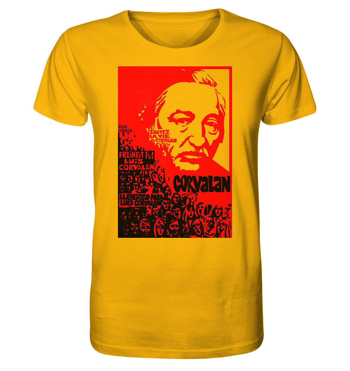 ORGANIC BIO SHIRT UNISEX • FREIHEIT FÜR LUIS CORVALAN (DDR ORIGINAL-PLAKAT)