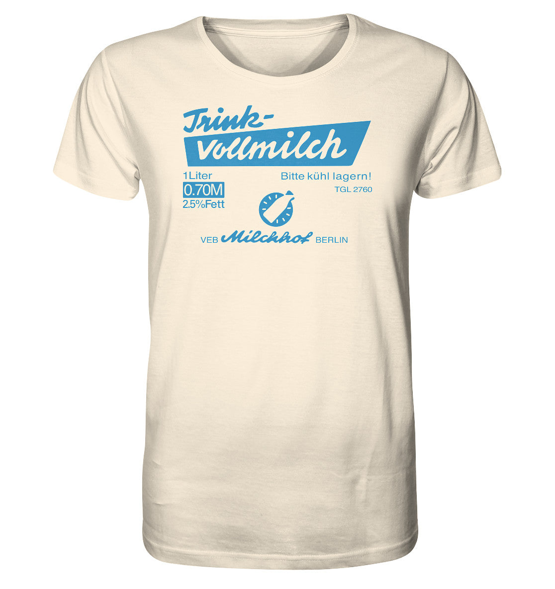 ORGANIC BIO SHIRT UNISEX • TRINK-VOLLMILCH hell