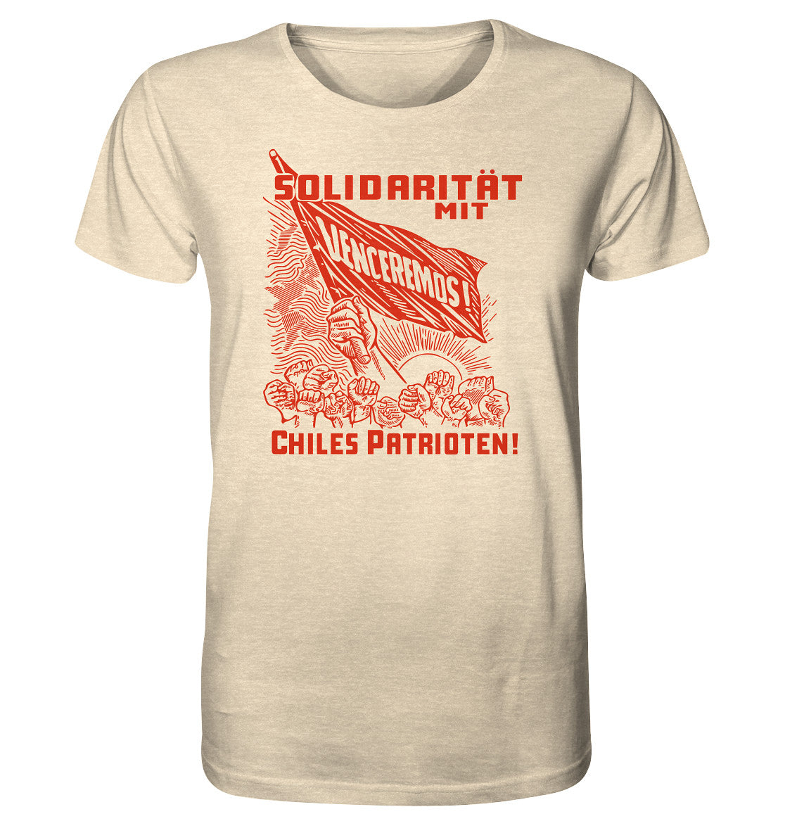 ORGANIC BIO SHIRT UNISEX • VENCEREMOS - SOLIDARITÄT MIT CHILES PATRIOTEN