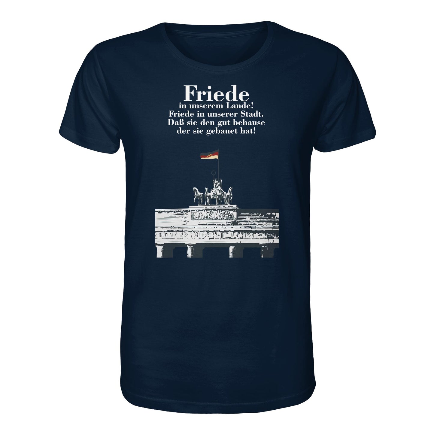 ORGANIC BIO SHIRT UNISEX • FRIEDE IN UNSEREM LANDE! (DDR-ORIGINAL-PLAKAT)