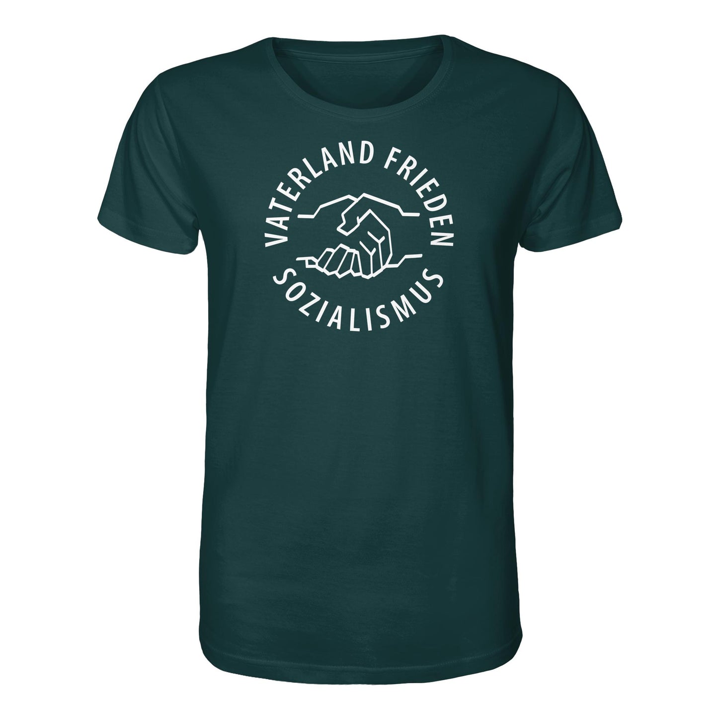 ORGANIC BIO SHIRT UNISEX • VATERLAND FRIEDEN SOZIALISMUS (DDR LOGO)