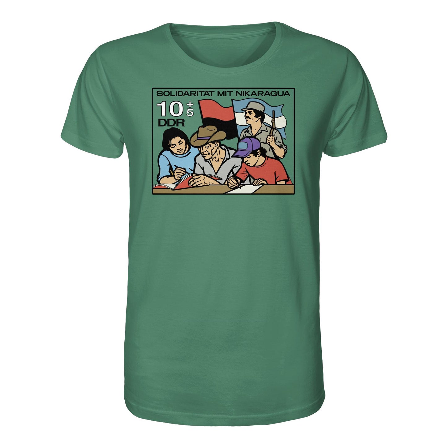 ORGANIC BIO SHIRT UNISEX • SOLIDARITÄT MIT NIKARAGUA (DDR-BRIEFMARKE)