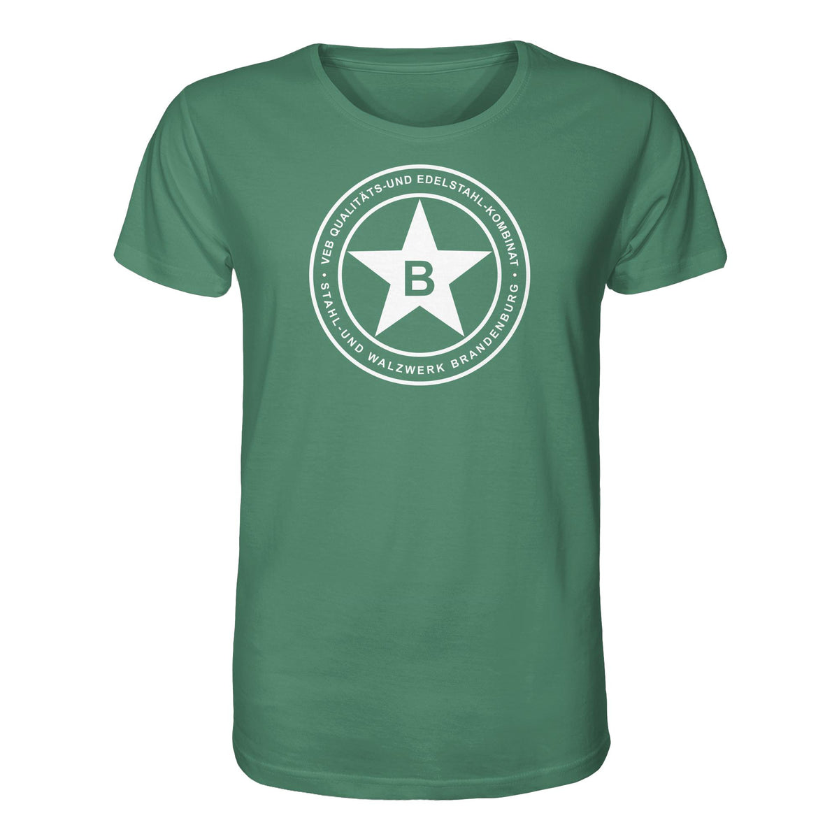 DDR Ostalgie Bio-Shirt Unisex • VEB QUALITÄTS- UND EDELSTAHL-KOMBINAT BRANDENBURG
