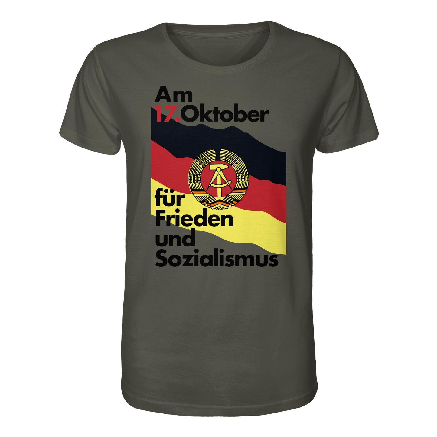 ORGANIC BIO SHIRT UNISEX • FÜR FRIEDEN UND SOZIALISMUS (ORIGINAL DDR-PLAKAT)