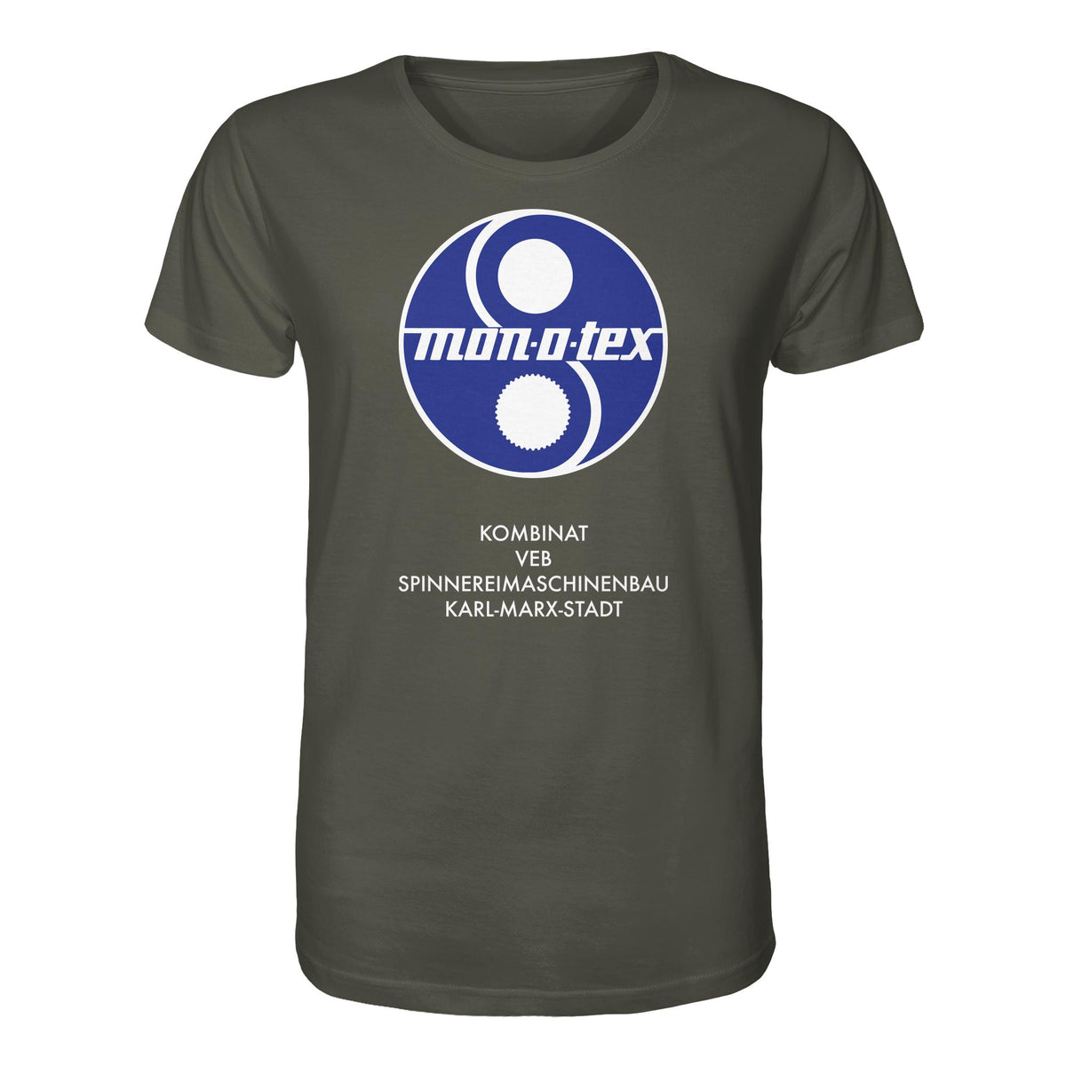 DDR Ostalgie Bio-Shirt Unisex • MONOTEX VEB KOMBINAT SPINNEREIMASCHINENBAU KARL-MARX-STADT
