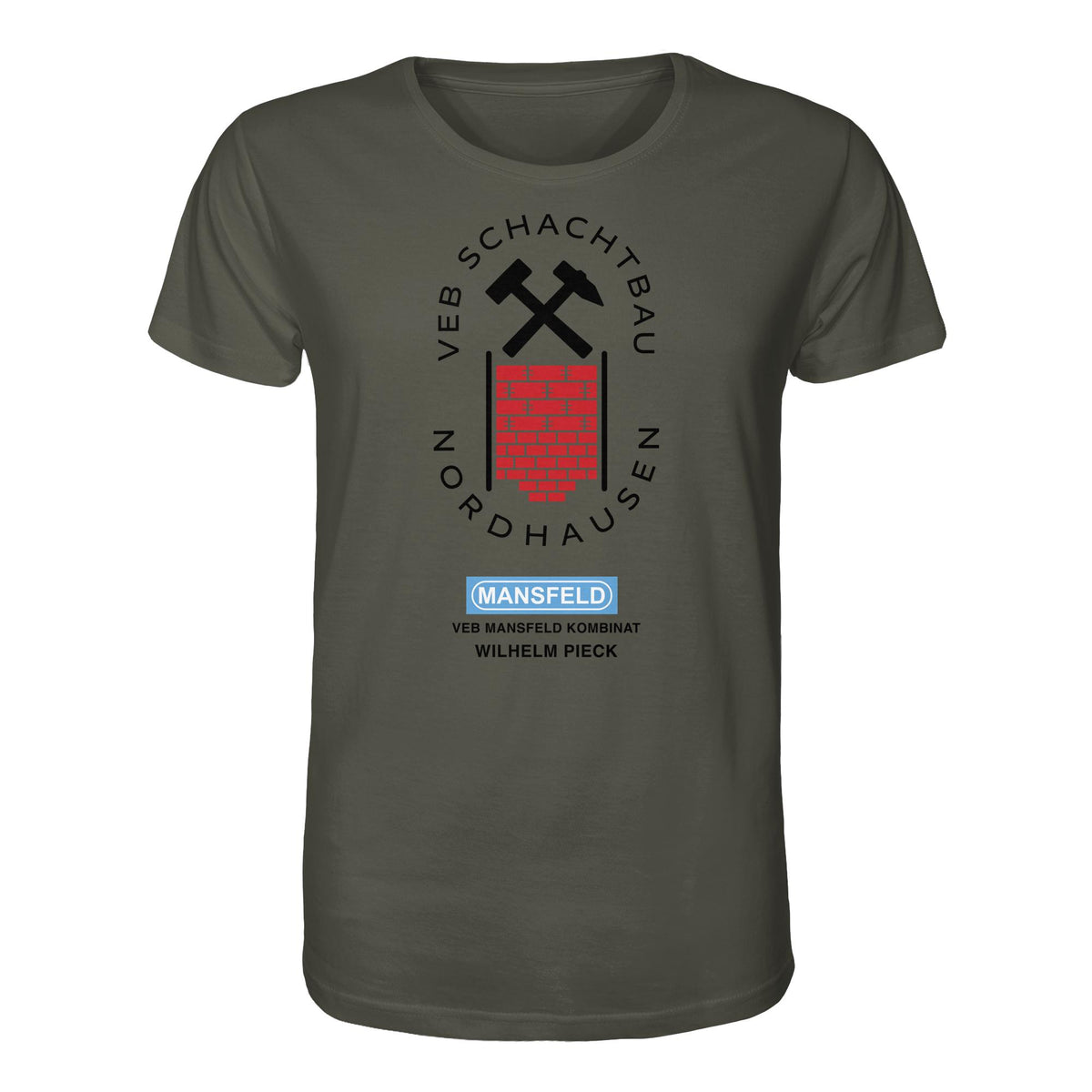 DDR Ostalgie Bio-Shirt Unisex • VEB SCHACHTBAU NORDHAUSEN - VEB MANSFELD KOMBINAT