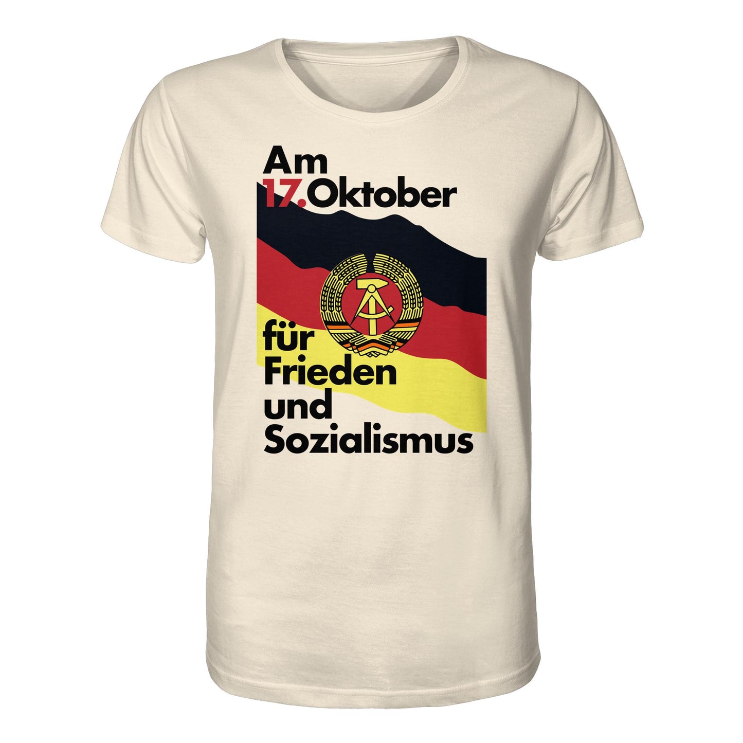 ORGANIC BIO SHIRT UNISEX • FÜR FRIEDEN UND SOZIALISMUS (ORIGINAL DDR-PLAKAT)