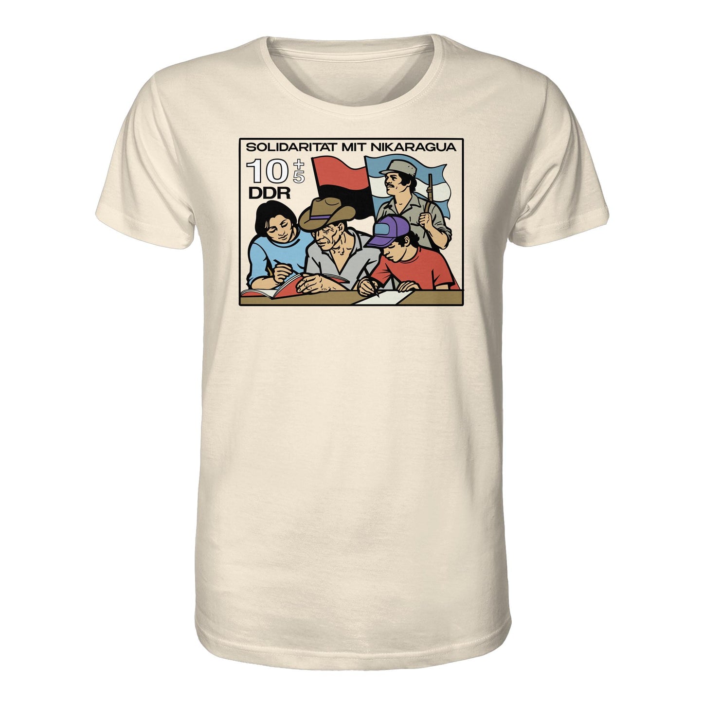 ORGANIC BIO SHIRT UNISEX • SOLIDARITÄT MIT NIKARAGUA (DDR-BRIEFMARKE)