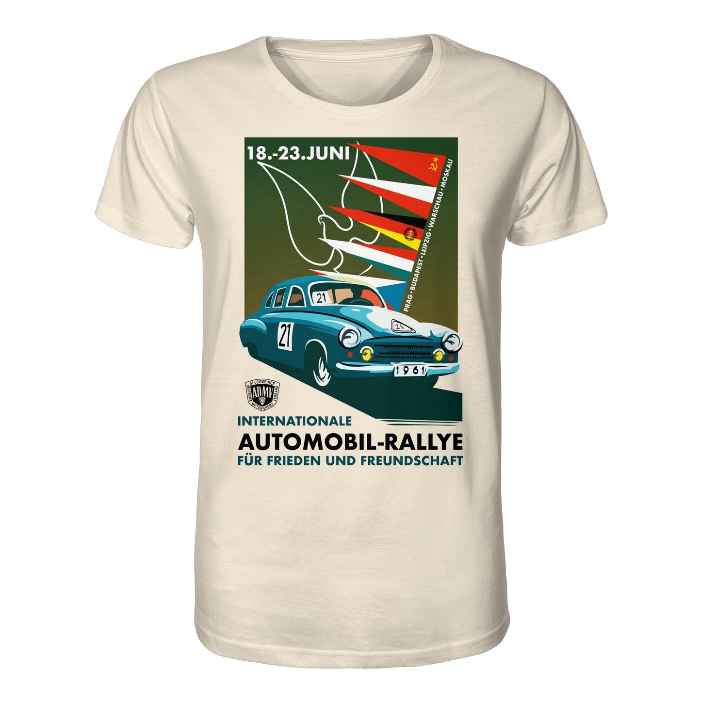 ORGANIC BIO SHIRT UNISEX • INTERNATIONALE RALLYE WARTBURG 1961 (ORIGINAL-PLAKAT)