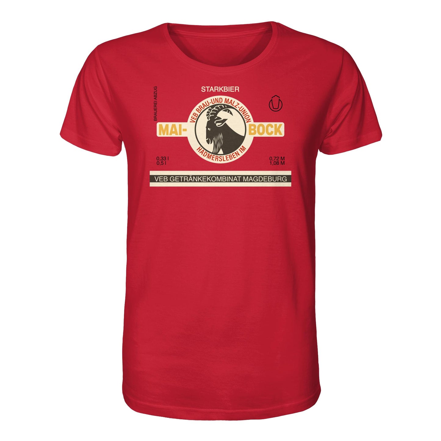 DDR Ostalgie Bio-Shirt Unisex • VEB GETRÄNKEKOMBINAT MAGDEBURG - MAIBOCK, VEB BRAU- UND MALZUNION HADMERSLEBEN