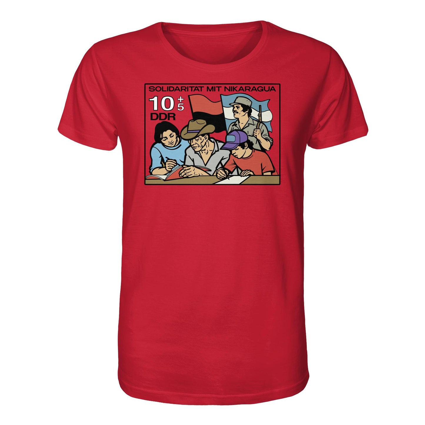 ORGANIC BIO SHIRT UNISEX • SOLIDARITÄT MIT NIKARAGUA (DDR-BRIEFMARKE)