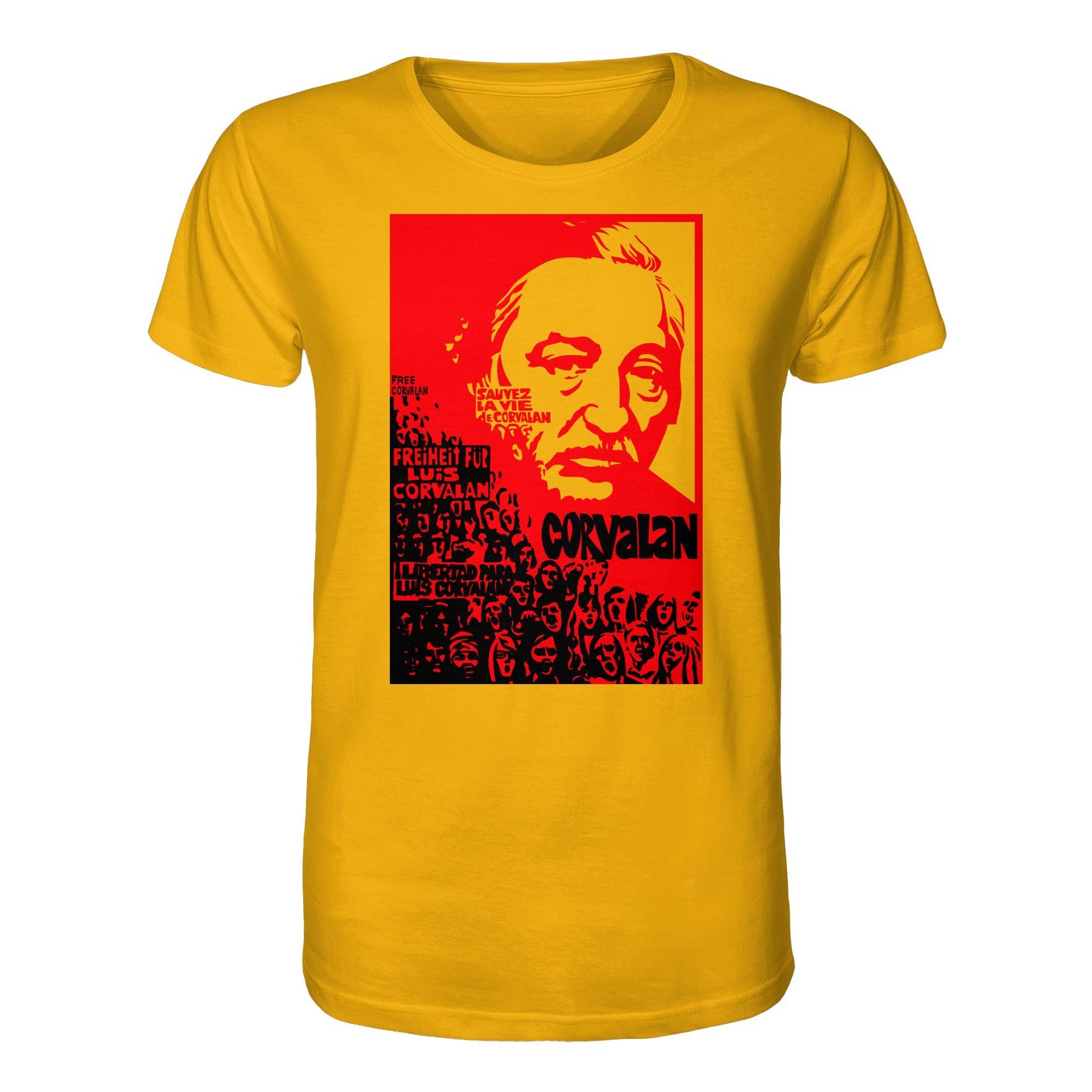 ORGANIC BIO SHIRT UNISEX • FREIHEIT FÜR LUIS CORVALAN (DDR ORIGINAL-PLAKAT)