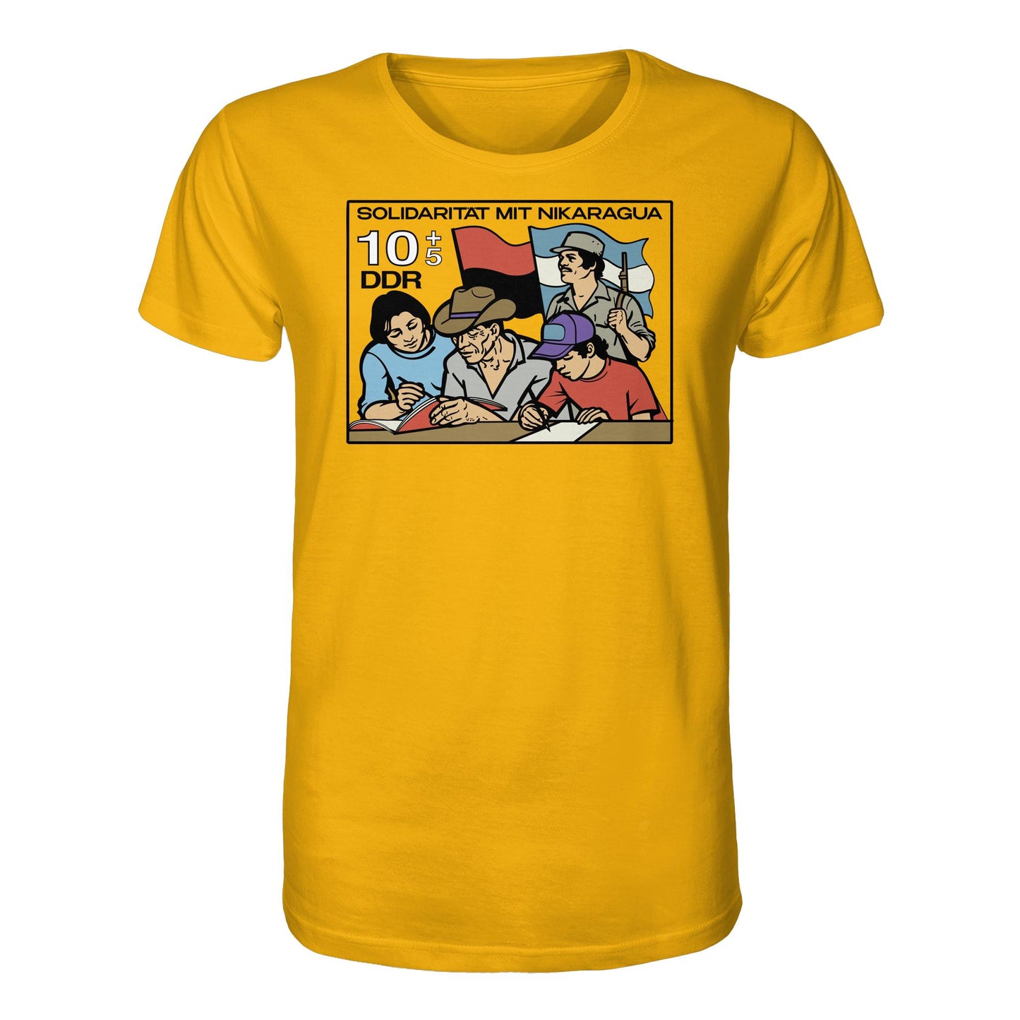 ORGANIC BIO SHIRT UNISEX • SOLIDARITÄT MIT NIKARAGUA (DDR-BRIEFMARKE)
