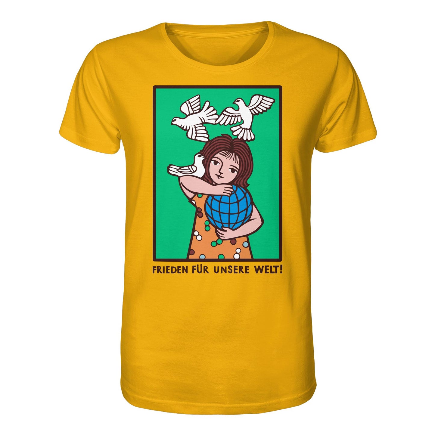 ORGANIC BIO SHIRT UNISEX • FRIEDEN FÜR UNSERE WELT! (DDR-ORIGINAL-PLAKAT)