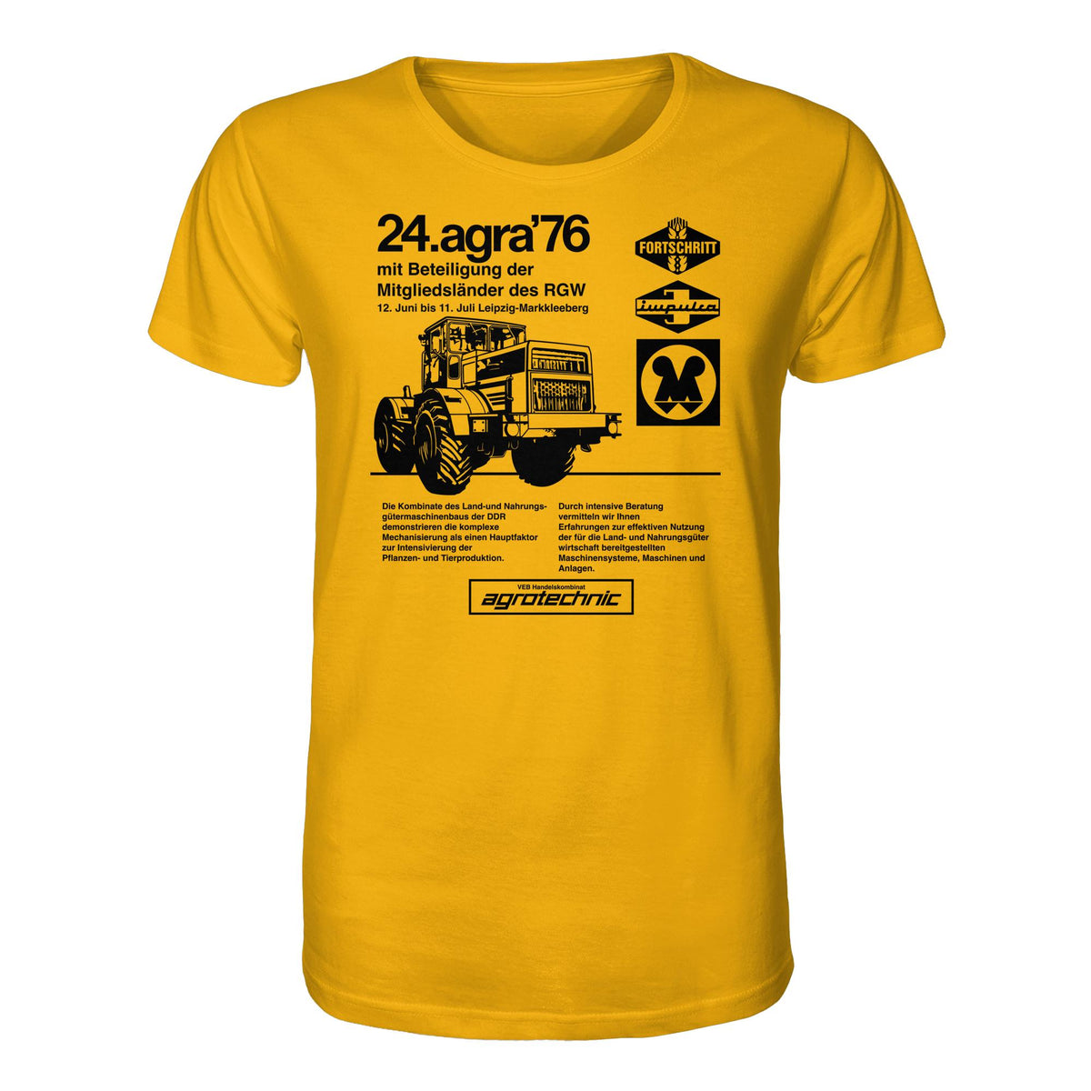 DDR Ostalgie Bio-Shirt Unisex • AGRA 1976, LEIPZIG-MARKKLEEBERG