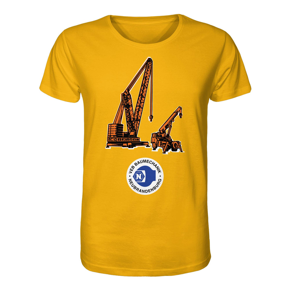 DDR Ostalgie Bio-Shirt Unisex • VEB BAUMECHANIK NEUBRANDENBURG